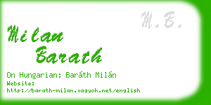milan barath business card